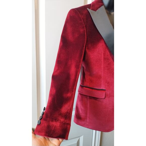 Ron Tomson Classic Lapel tuxedo Jacket Red velvet Size US 36 - Picture 3 of 16